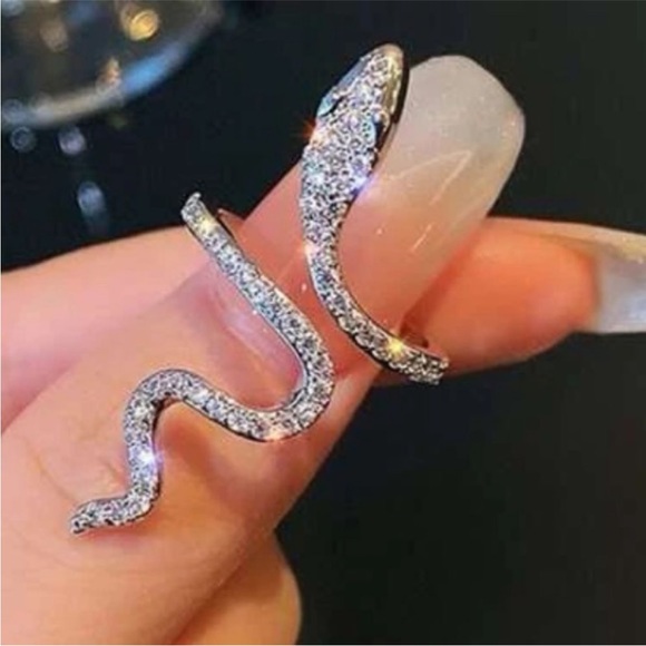 SNAKE DESIGN RHINESTONE RING - Picture 9 of 10